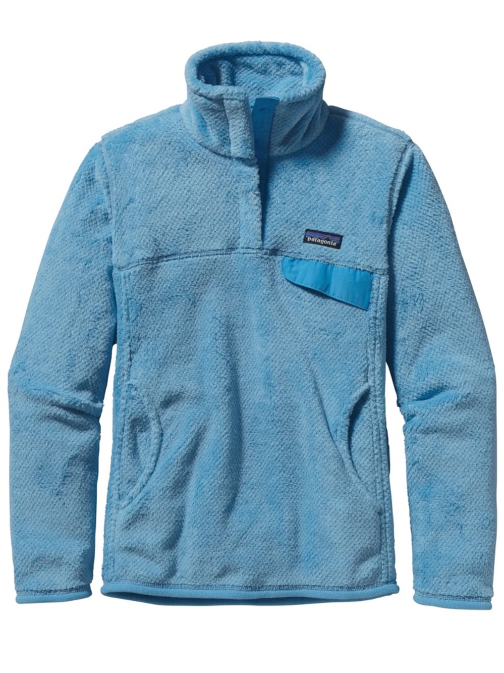 Patagonia Light Blue Fleece Pullover with Logo Tag
